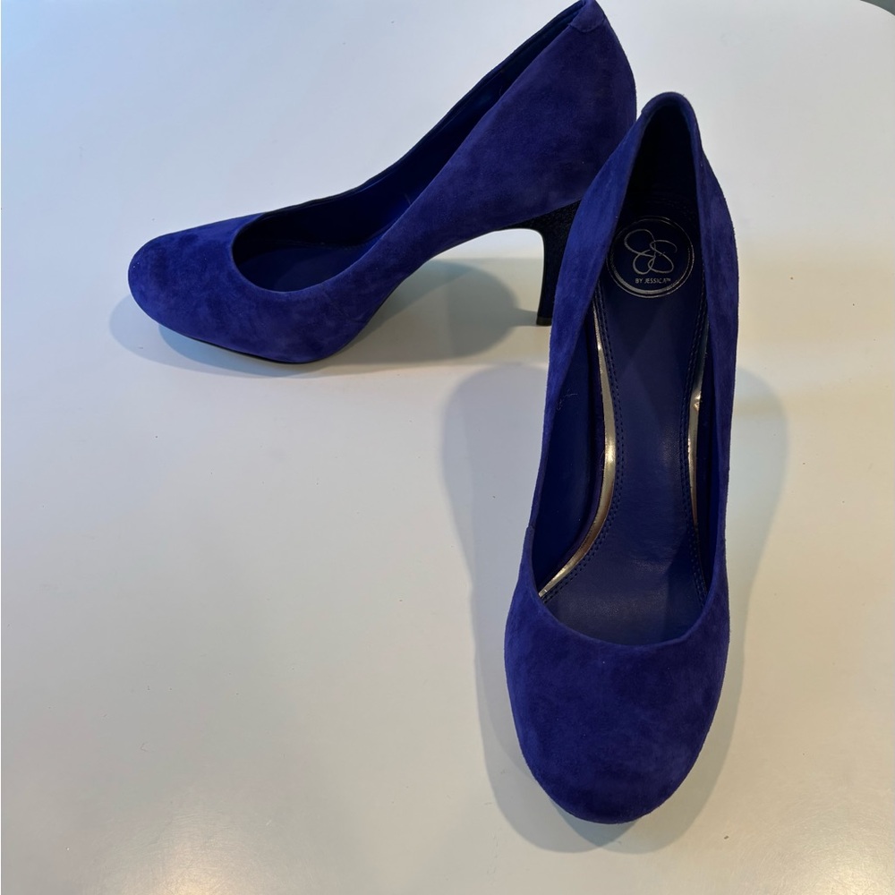JESSICA SIMPSON BNIB (brand new in box) Royal Blue Suede Heels  Size 11